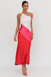 Swipe Right One-Shoulder Maxi Dress Pink